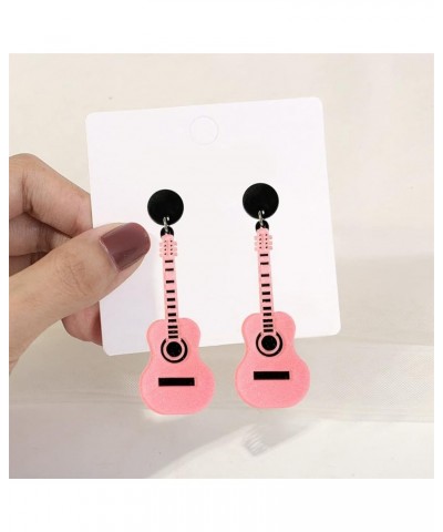 Cute Funny Lightweight Acrylic Instrument Music Bass Electric Guitar Dangle Drop Earrings for Women Girls Music Lovers Statem...