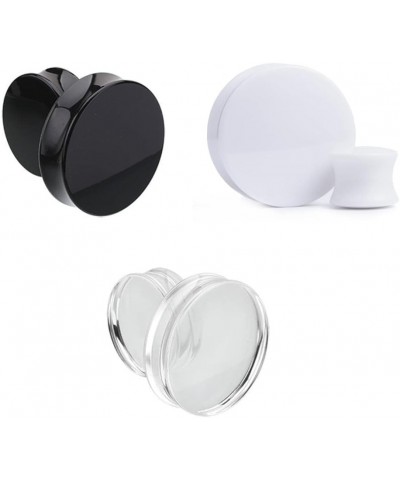 Pair 1/2" (12MM) WHITE ACRYLIC PLUGS Double Flare Gauges Solid Saddle Thin Ear Flesh Tunnels (2pcs) $6.06 Body Jewelry