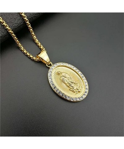 Virgin Mary Pendant Necklace for Women Girls Gold Color Our Lady Jewelry Whole Colar Madonna Trendy Chain Gold Color 2 90cm $...