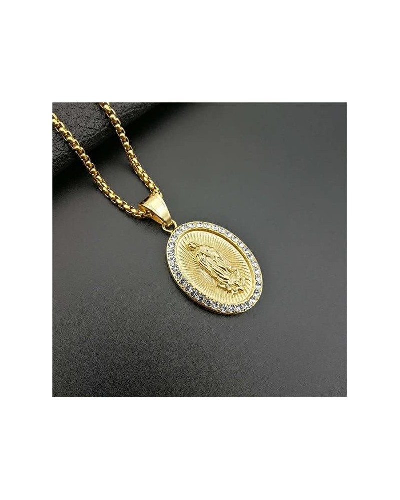 Virgin Mary Pendant Necklace for Women Girls Gold Color Our Lady Jewelry Whole Colar Madonna Trendy Chain Gold Color 2 90cm $...