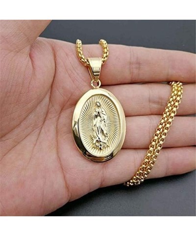 Virgin Mary Pendant Necklace for Women Girls Gold Color Our Lady Jewelry Whole Colar Madonna Trendy Chain Gold Color 2 90cm $...