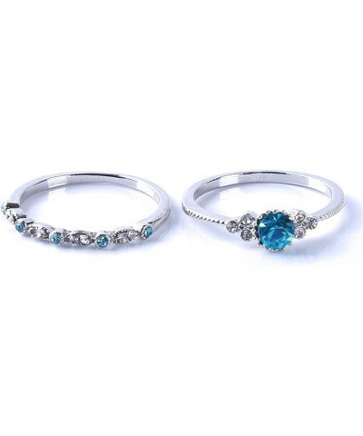 Fashion Women's Charm Rings Diamond Shiny Zircon Rings for Birthday Valentine's Day(Light blue Size 9) Light blue Size 8 $3.9...