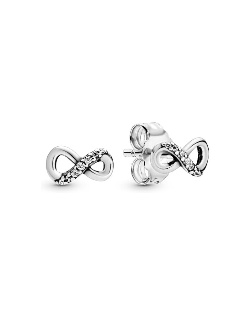 Sparkling Infinity Stud Earrings - Great Gift for Her - Stunning Women's Earrings - Sterling Silver & Cubic Zirconia No Gift ...