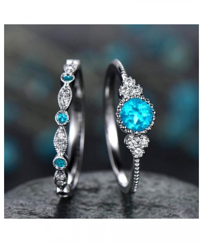 Fashion Women's Charm Rings Diamond Shiny Zircon Rings for Birthday Valentine's Day(Light blue Size 9) Light blue Size 8 $3.9...