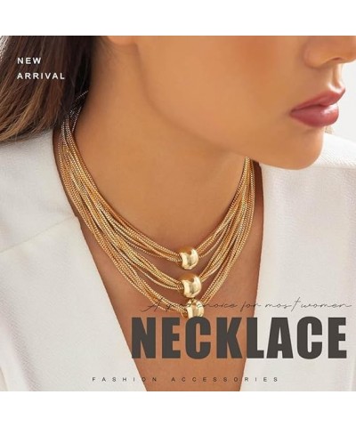 Silver Necklace Sphere Statement Necklaces Chains Geometric Ball Pendant Necklace Accessories for Women A $9.71 Necklaces