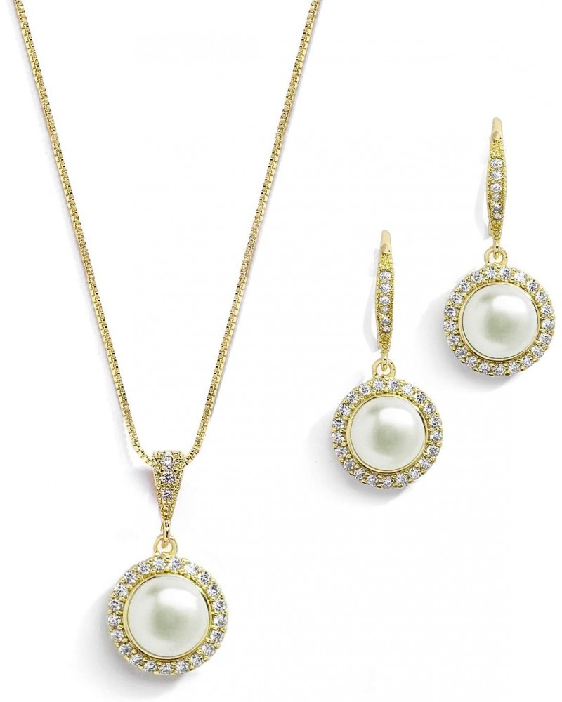 Pearl Bridal Wedding Necklace & Earrings Jewelry Set for Brides, Bridesmaids, Gold Bridal Jewelry $18.47 Jewelry Sets