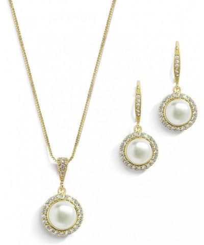 Pearl Bridal Wedding Necklace & Earrings Jewelry Set for Brides, Bridesmaids, Gold Bridal Jewelry $18.47 Jewelry Sets