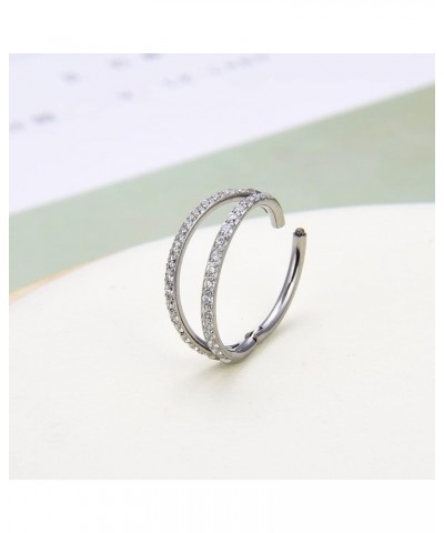 G23 Titanium Nose Hoop Rings, 16G Septum Clicker Nose Ring, Teardrop Heart Double Triple Nose Ring 6mm 8mm 10mm 12mm 8mm Doub...