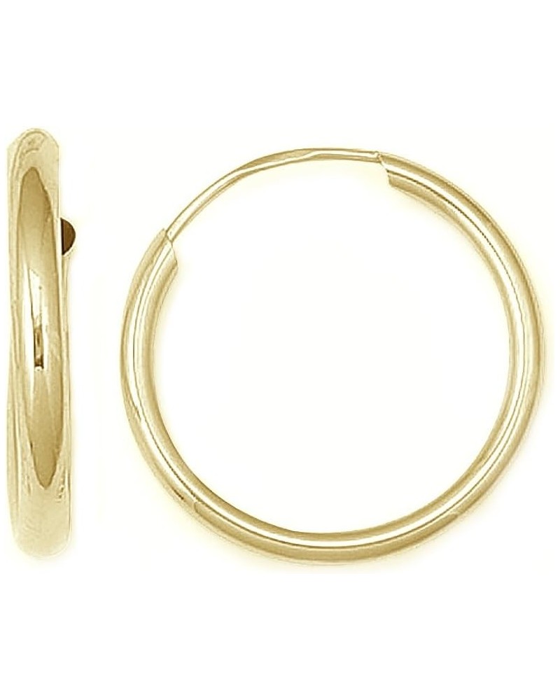 14k Gold Endless Continuous Hoops Hoop Earrings 1.25mm (Mini, Small, Regular) 12MM (yellow-gold) $16.27 Earrings