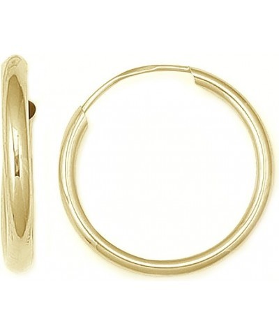 14k Gold Endless Continuous Hoops Hoop Earrings 1.25mm (Mini, Small, Regular) 12MM (yellow-gold) $16.27 Earrings