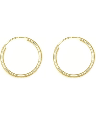 14k Gold Endless Continuous Hoops Hoop Earrings 1.25mm (Mini, Small, Regular) 12MM (yellow-gold) $16.27 Earrings