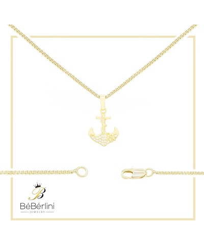 Cross Anchor Ankh Charm Pendant 14K Gold Filled Rope Box Curb Chain Necklace Set Lobster Clasp Fashion Cubic Zirconia Jewelry...