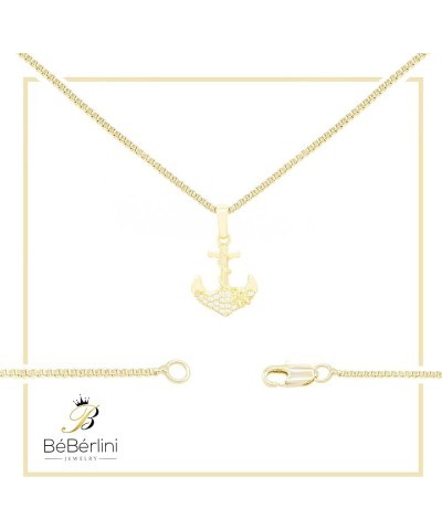 Cross Anchor Ankh Charm Pendant 14K Gold Filled Rope Box Curb Chain Necklace Set Lobster Clasp Fashion Cubic Zirconia Jewelry...