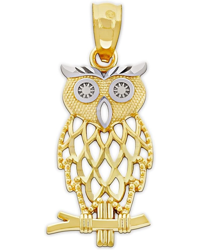 Gold Owl Pendant - 10 Karat Gold - Owl Charm - Animal Jewelry Style 1 $33.20 Necklaces