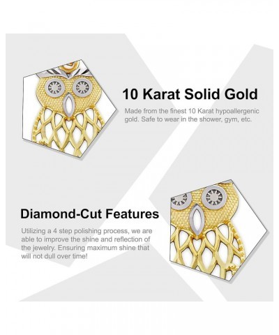 Gold Owl Pendant - 10 Karat Gold - Owl Charm - Animal Jewelry Style 1 $33.20 Necklaces