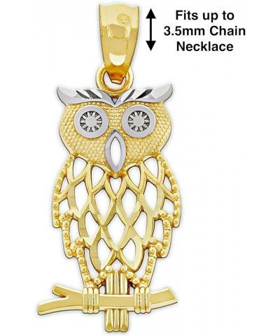 Gold Owl Pendant - 10 Karat Gold - Owl Charm - Animal Jewelry Style 1 $33.20 Necklaces