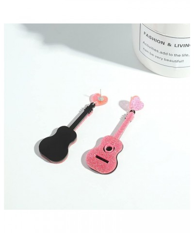 Acrylic Guitar Drop Earrings for Women Teen Girls, Vintage Punk Violin Instrument Earrings Rock Band Music Lovers teacher sin...