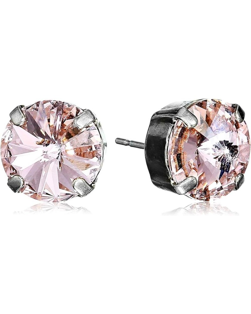 Sorrelli Essentials Round Crystal Stud Earrings Crystal Rose Antique Silver-Tone $12.75 Earrings