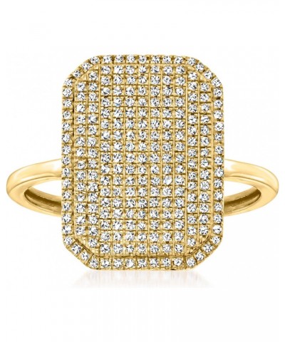 0.33 ct. t.w. Pave Diamond Rectangular Ring in 14kt Yellow Gold. Size 6 $222.70 Rings