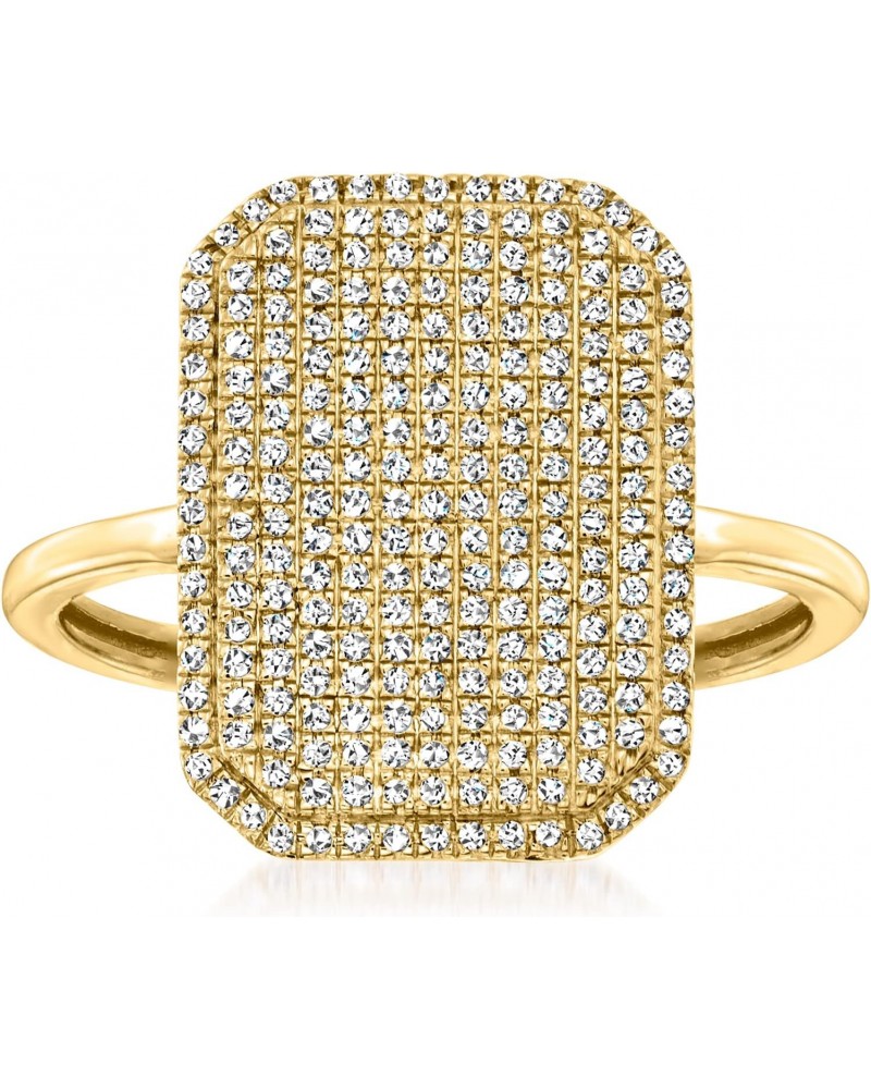 0.33 ct. t.w. Pave Diamond Rectangular Ring in 14kt Yellow Gold. Size 6 $222.70 Rings