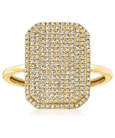 0.33 ct. t.w. Pave Diamond Rectangular Ring in 14kt Yellow Gold. Size 6 $222.70 Rings