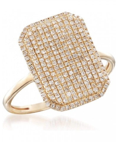 0.33 ct. t.w. Pave Diamond Rectangular Ring in 14kt Yellow Gold. Size 6 $222.70 Rings