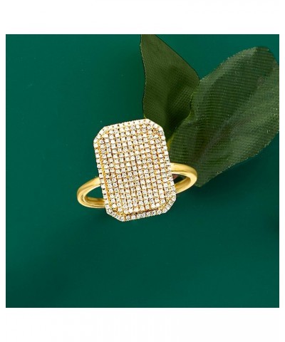 0.33 ct. t.w. Pave Diamond Rectangular Ring in 14kt Yellow Gold. Size 6 $222.70 Rings