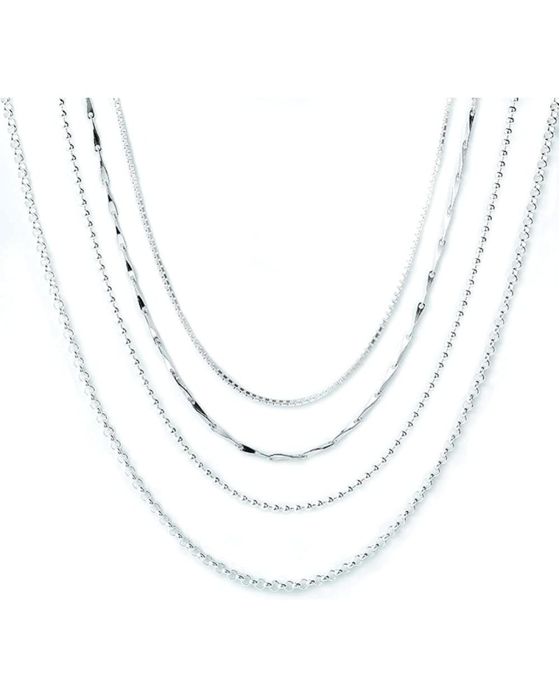 Jewelry 925 Sterling Silver Box Chain Necklace Accessory Chain Matching Necklace, 16"- 32 white color melon seed chain 16 $8....