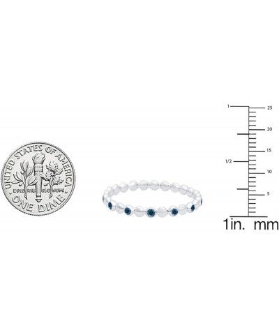 Round Gemstone Beaded Ladies Wedding Band | Available in 10K/14K/18K Gold blue diamond 14K white gold $100.74 Bracelets