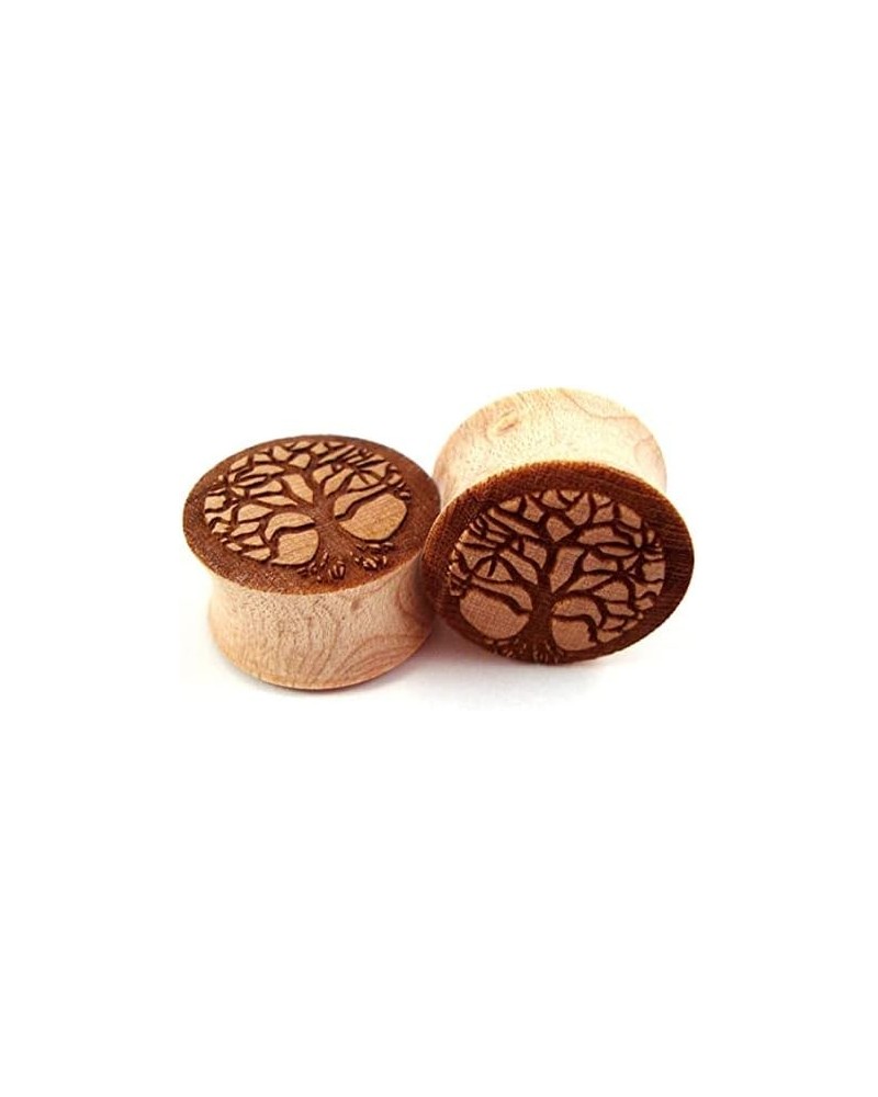 Plugs Tree of Life Wood Plugs/Gauges 7/16'' (11MM) 2 Pieces (1 Pair) (A/3/1/4) $9.09 Body Jewelry