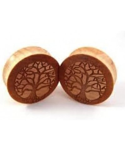 Plugs Tree of Life Wood Plugs/Gauges 7/16'' (11MM) 2 Pieces (1 Pair) (A/3/1/4) $9.09 Body Jewelry