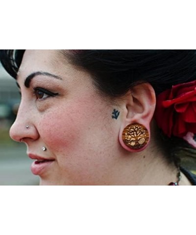 Plugs Tree of Life Wood Plugs/Gauges 7/16'' (11MM) 2 Pieces (1 Pair) (A/3/1/4) $9.09 Body Jewelry