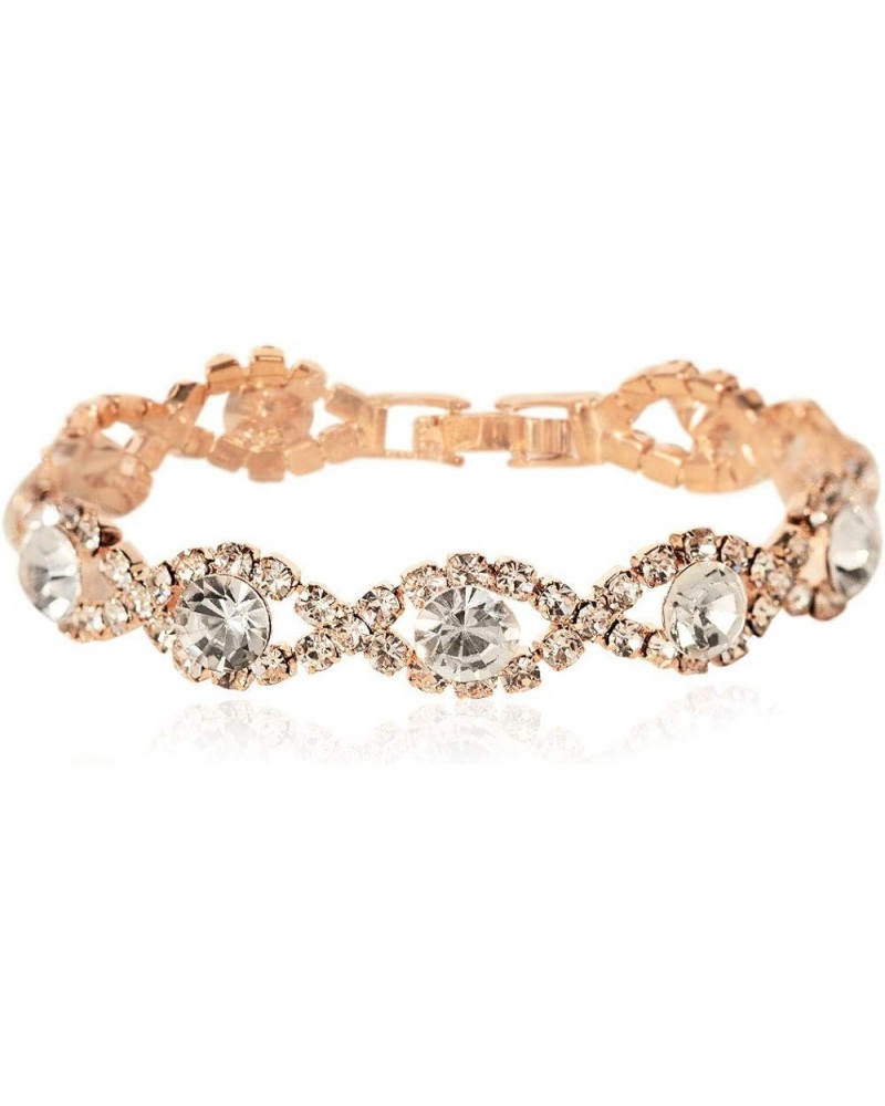 Bridesmaid Jewelry Gift, Bridesmaid Crystal Bracelet Set in Gold, Rose Gold or Silver Bracelet - Rose Gold $11.04 Bracelets