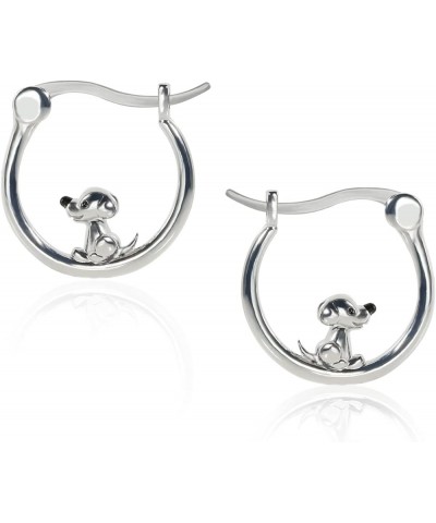 Small Animal Enamel Titanium Hoop Earrings for Women Girls, Elephant/Rabbit/Koala Bear/Cat/Dog Earrings White Gold Plated, Mi...