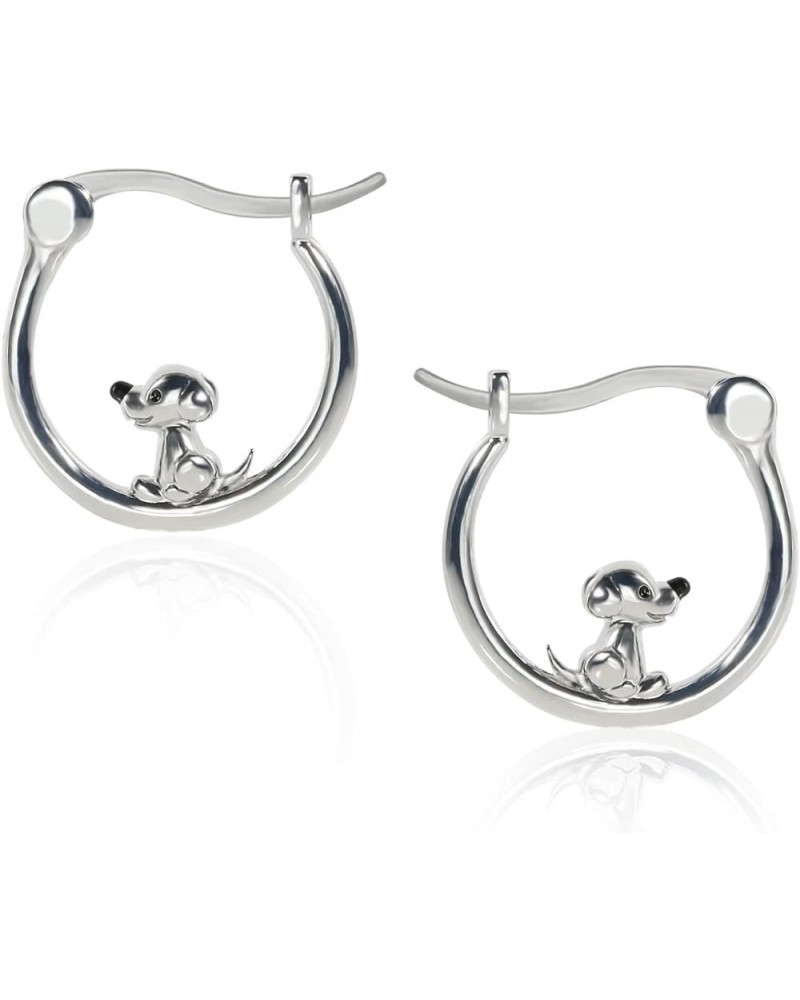 Small Animal Enamel Titanium Hoop Earrings for Women Girls, Elephant/Rabbit/Koala Bear/Cat/Dog Earrings White Gold Plated, Mi...