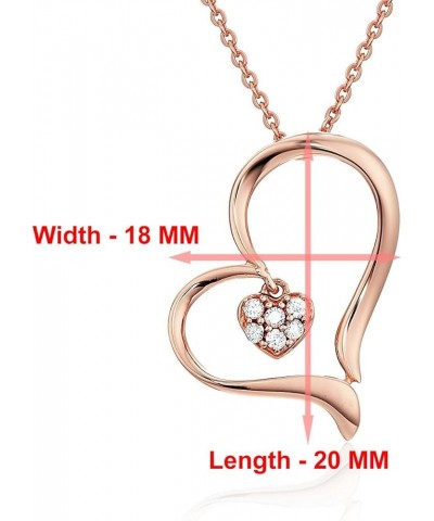 1/20 cttw to 1/6 cttw Diamond Pendant, Diamond Pendant Necklace for Women in 14K Gold with 18 Inch Chain, Prong Setting Pink ...