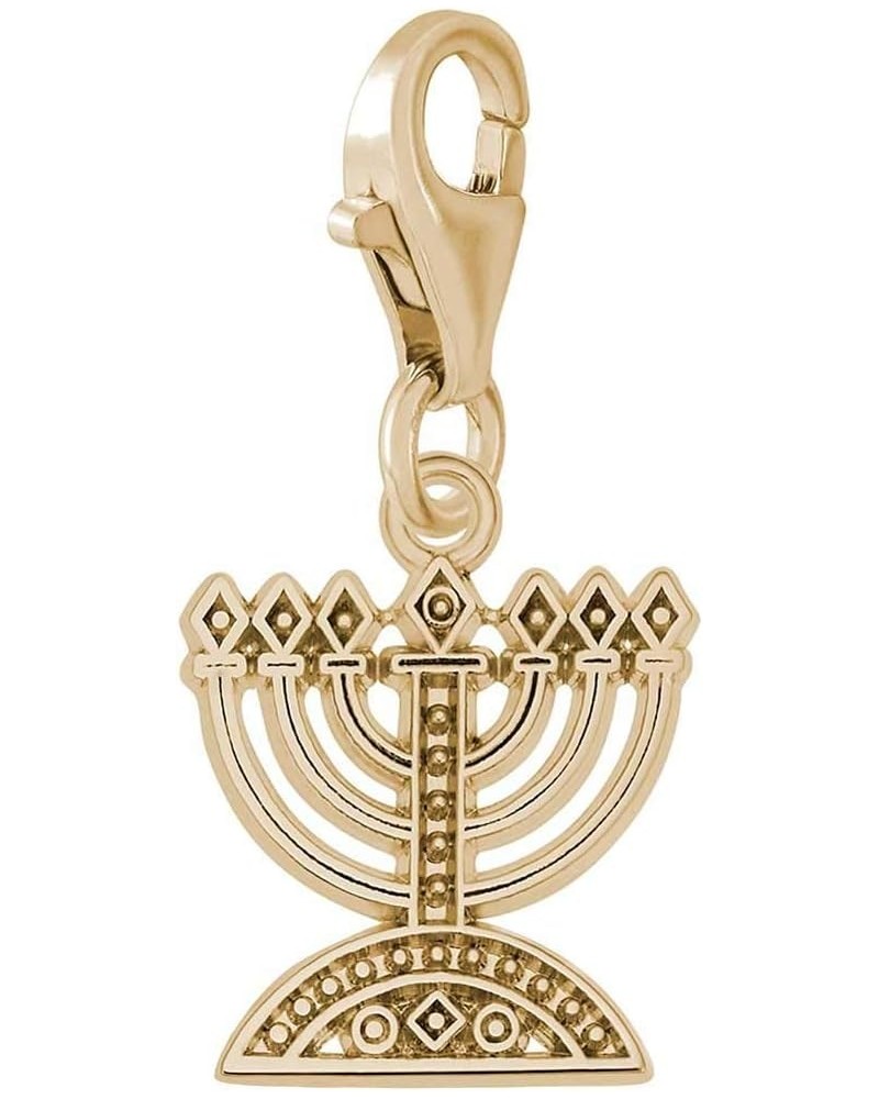 Menorah Charm with Lobster Clasp Yellow Gold $19.50 Bracelets