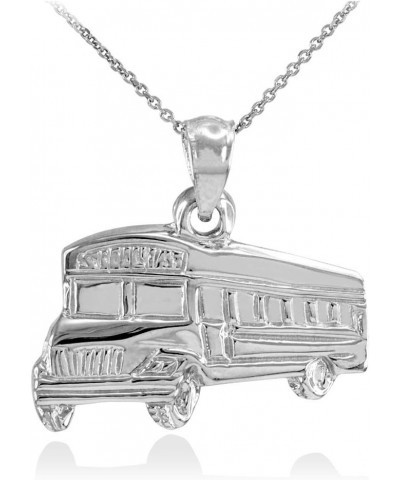 Fine 925 Sterling Silver School Bus Pendant Necklace 18 Inches $17.27 Necklaces