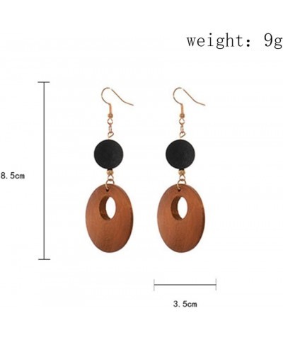 Boho Lightweight Wooden Hoop Hollow Earrings for Women Girls Retro Natural Wood Teardrop Geometric Dangle Drop Earrings Long ...