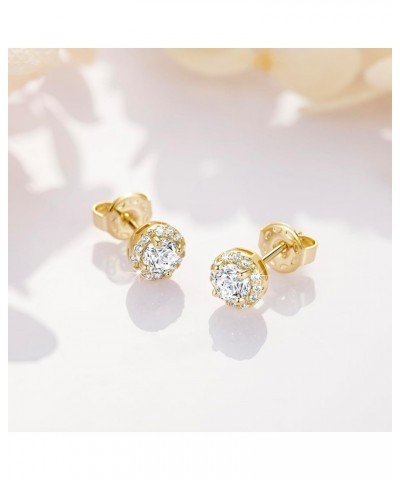 14K Gold Stud Earrings for Women 14K Gold Earrings Gold Diamond Stud Earrings for Women Classic Hypoallergenic Gold Earrings ...