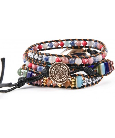 Boho Handmade Leather Stone Bead Bracelet Collection $11.52 Bracelets