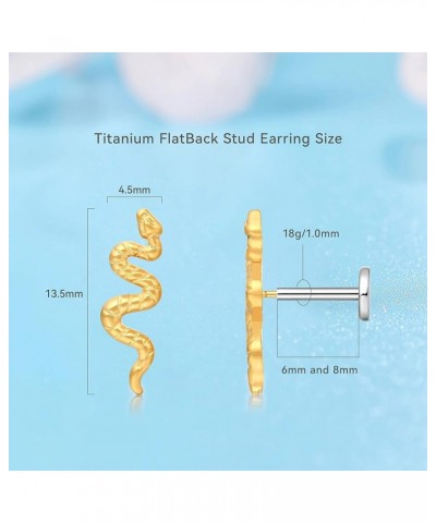 G23 Hypoallergenic 18g Flat Back Stud Earrings | F136 Implant Grade Titanium Press Fit Threadless Push Pop in Cartilage Helix...