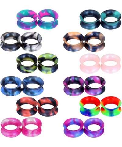 24PCS Silicone Flexible Ear Tunnels Gauges Plugs Stretchers Expander Double Flared Flesh Tunnels Ear Piercing Jewelry Gauge-1...