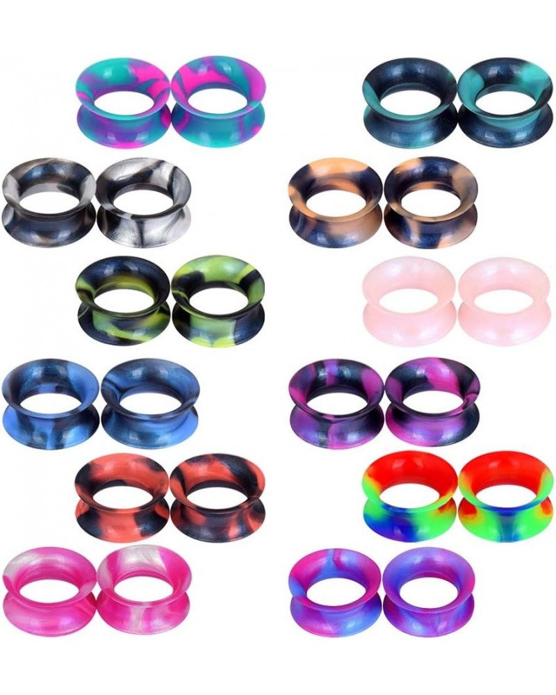 24PCS Silicone Flexible Ear Tunnels Gauges Plugs Stretchers Expander Double Flared Flesh Tunnels Ear Piercing Jewelry Gauge-1...