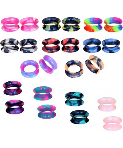 24PCS Silicone Flexible Ear Tunnels Gauges Plugs Stretchers Expander Double Flared Flesh Tunnels Ear Piercing Jewelry Gauge-1...