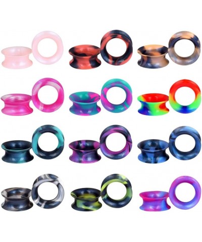 24PCS Silicone Flexible Ear Tunnels Gauges Plugs Stretchers Expander Double Flared Flesh Tunnels Ear Piercing Jewelry Gauge-1...