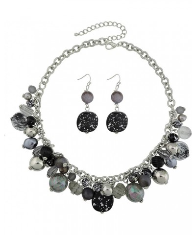 Women's Beaded Strand Statement Necklace Beads Collar N0002-Black $11.76 Necklaces