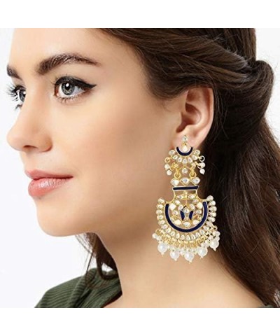 Ethnic Festive Wedding Party Wear Drop Dangle Earrings Indian Traditional Bollywood Fashion Jewelry for Women Blue 1 $15.39 E...