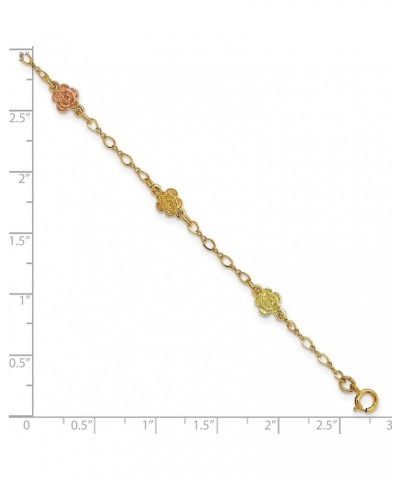 Petite Rose Chain Bracelet, 10k Yellow Gold, 12k Green and Rose Gold Black Hills Gold Motif $131.31 Bracelets