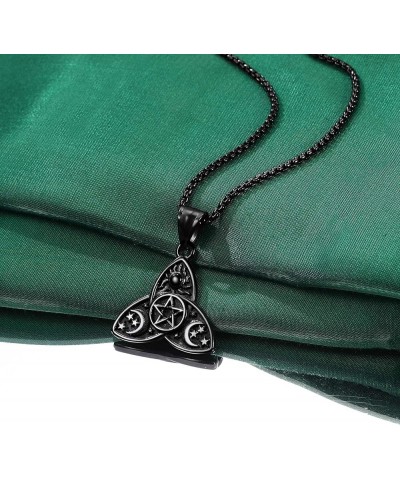 Triple Moon Goddness Necklace-Celtic Knot/Tree of Life/Pentacle Pendants, Faithful Religious Wiccan Protection Anmulet Jewelr...